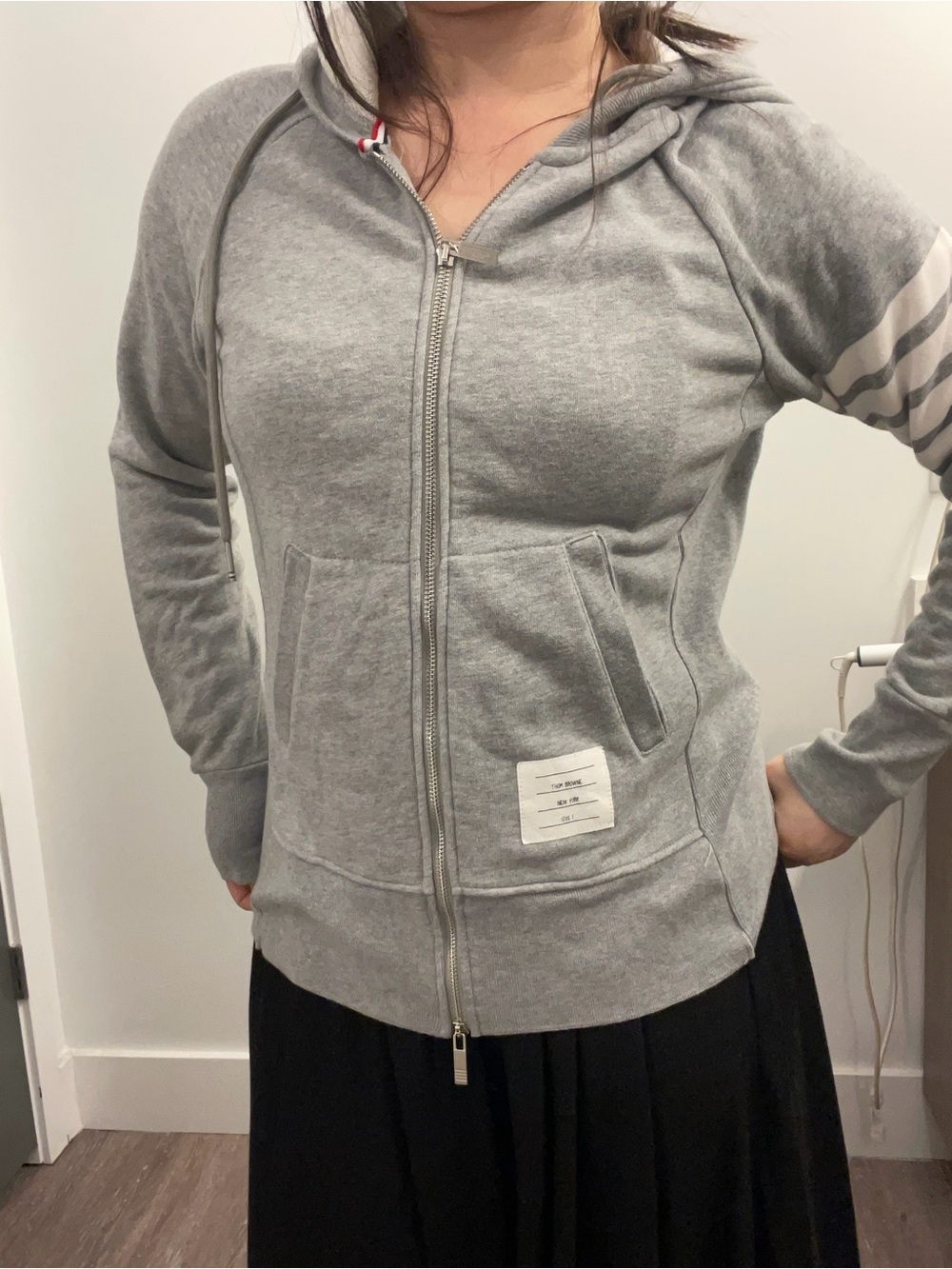 Thom Browne Zip-Up Hoodie Sweatshirt - Women